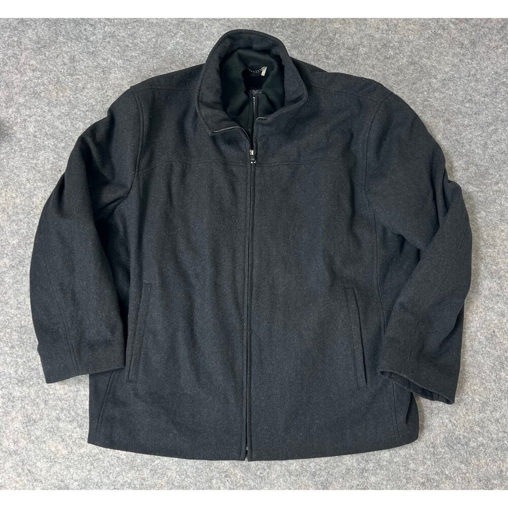 Calvin Klein Mens Wool Black Double Zip Cold Weather Winter Snow Jacket Size XXL
